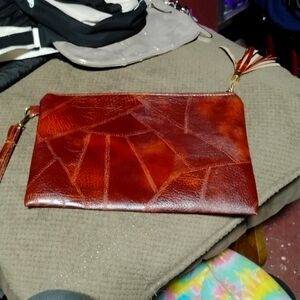 Leather make up bag